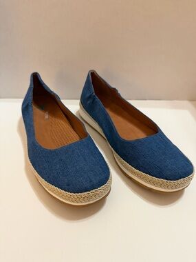 BareTraps Posture Denim Blue Espadrille Slip-On Flats size 7.5